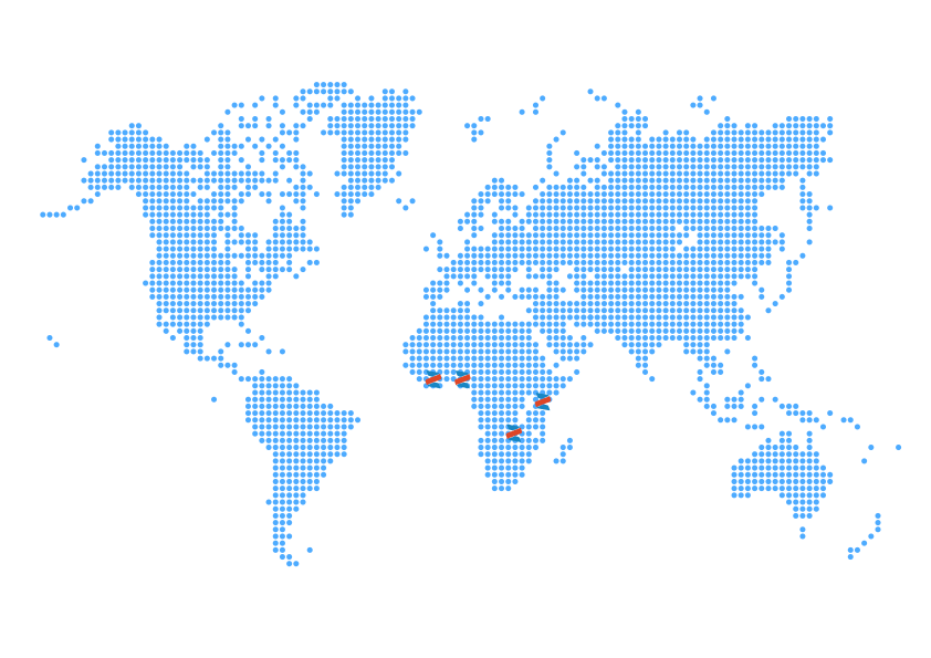 World Map with zegetech locations